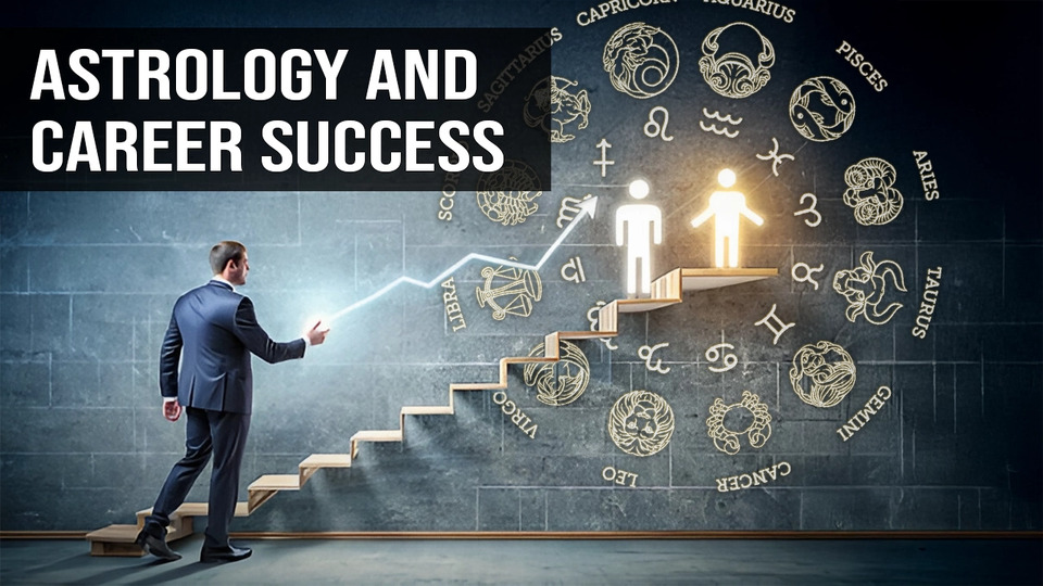 A man climbing stairs symbolizing career path guidance through astrology.